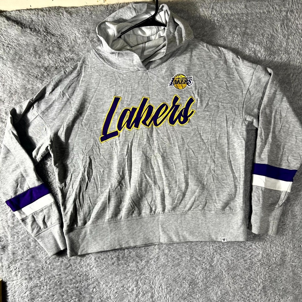 Los Angeles Lakers Hoodie Womens Large Heather Gray Fanatics Basketball NBA